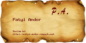 Patyi Andor névjegykártya