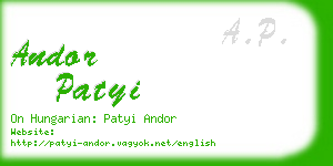 andor patyi business card